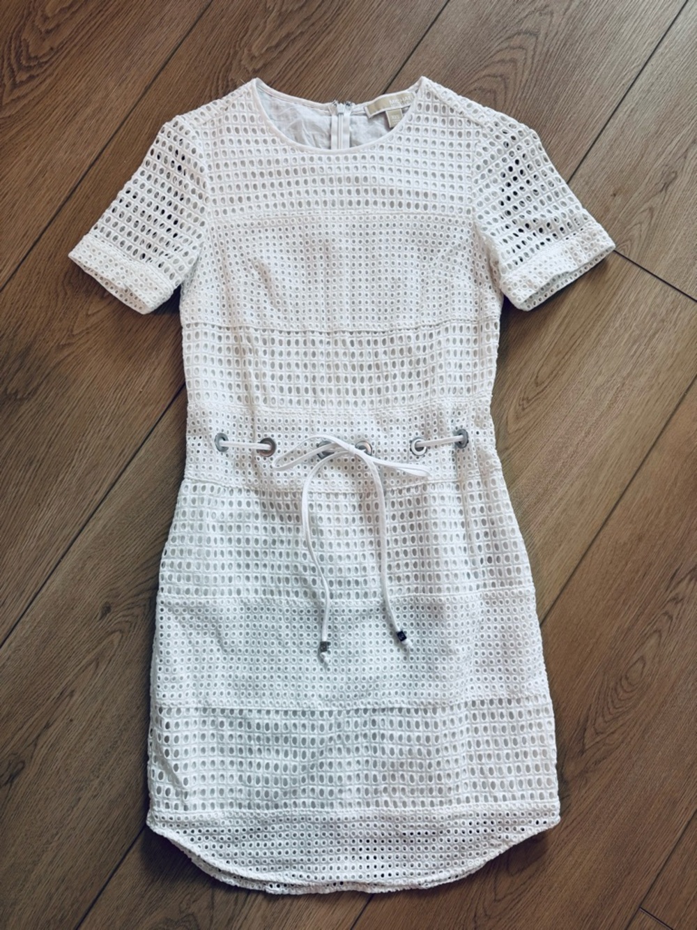 MICHAEL Michael Kors White Eyelet Tie-Waist Dress